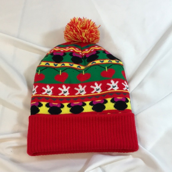 Disney Accessories - Disney Minnie Mouse Knit Beanie Hat with PomPom